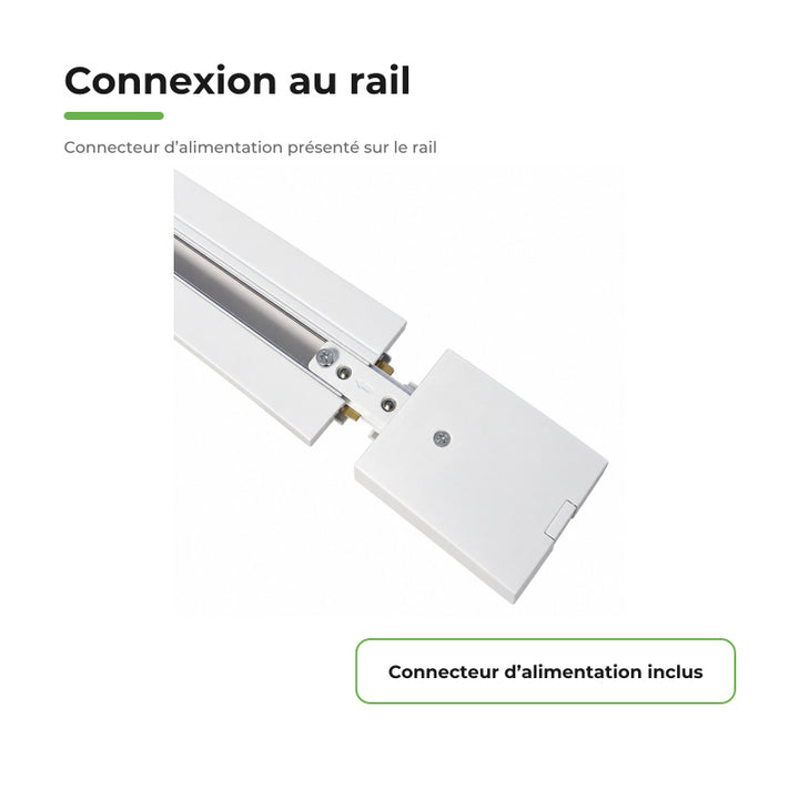 Rail Encastrable Monophasé Plat 2m Blanc