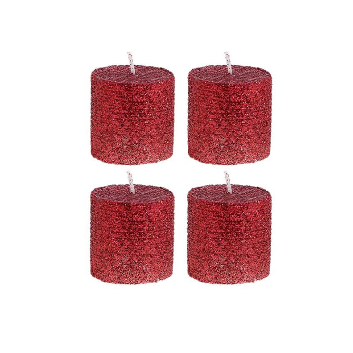 Mini Non -Fragrant Glitter Candle - 4 PC -sets