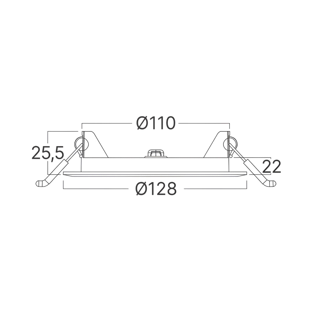 Downlight Dalle LED Ronde Ø128mm 6W Blanc CCT