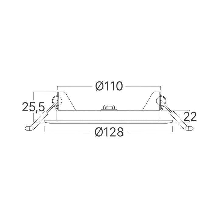 Downlight Dalle LED Ronde Ø128mm 6W Blanc CCT