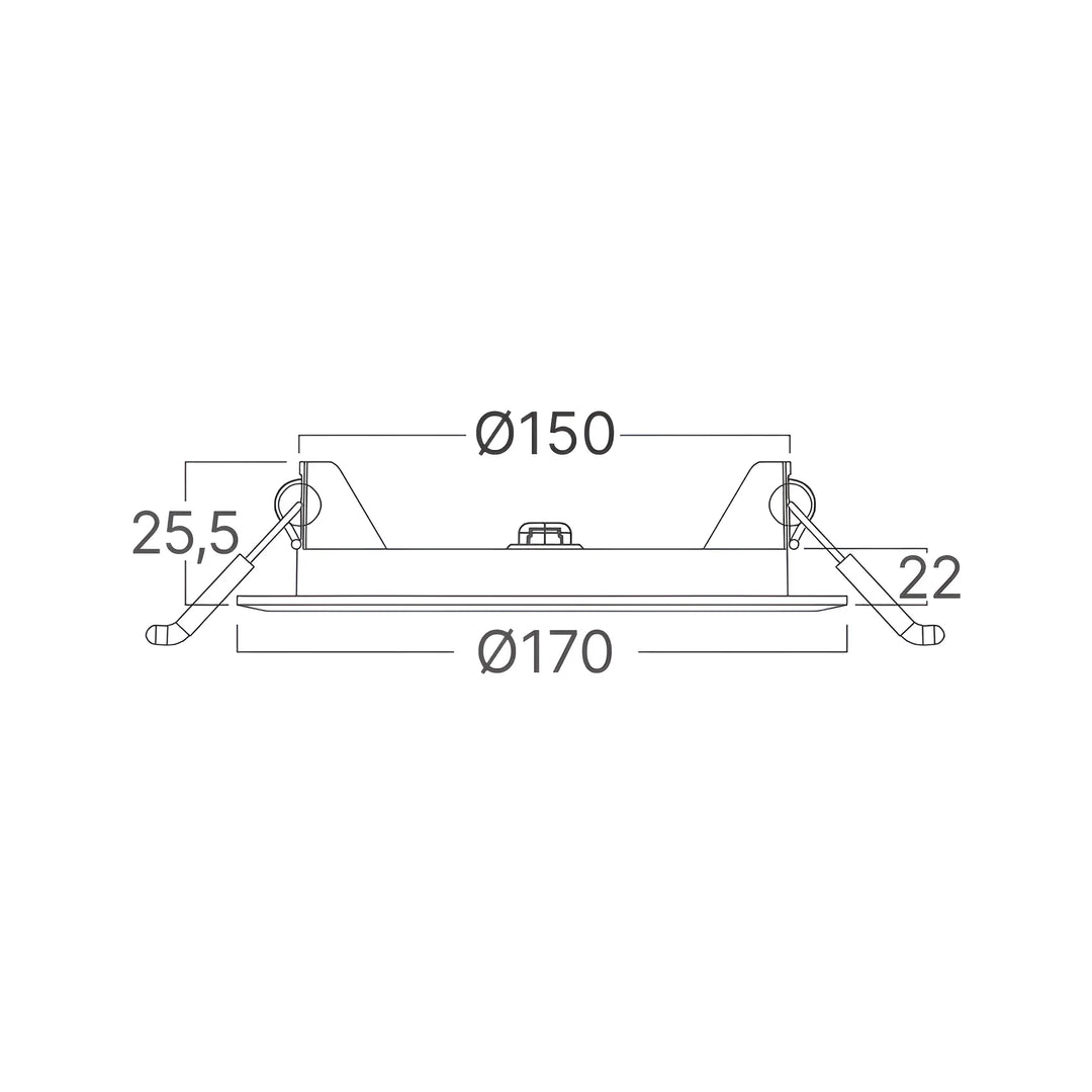 Downlight Dalle LED Ronde Ø170mm 12W Blanc CCT