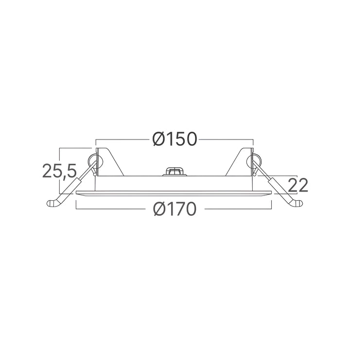 Downlight Dalle LED Ronde Ø170mm 12W Blanc CCT