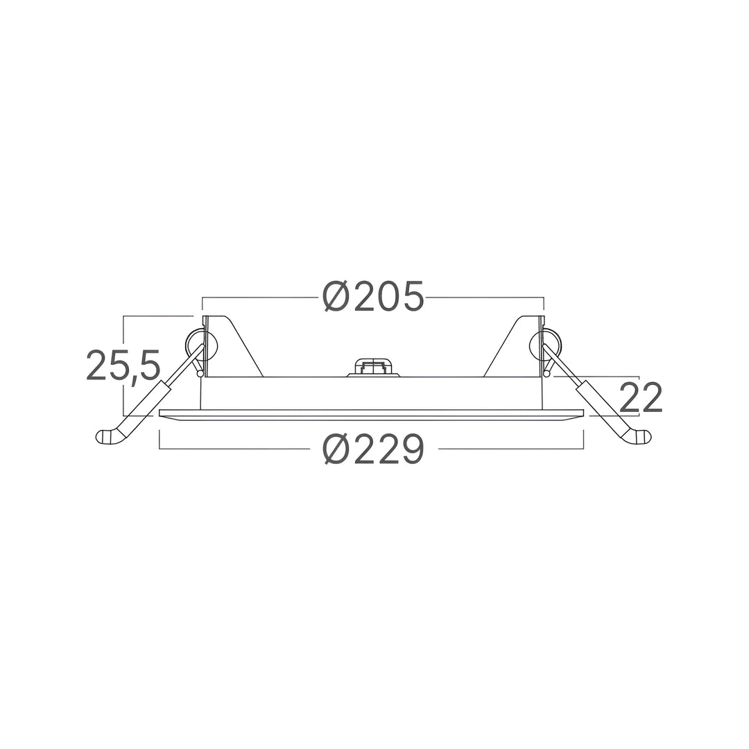 Downlight Dalle LED Ronde Ø229mm 18W Blanc CCT