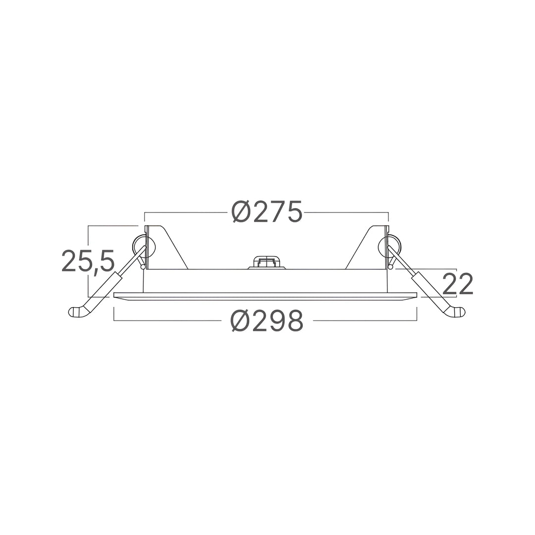 Downlight Dalle LED Ronde Ø298mm 24W Blanc CCT