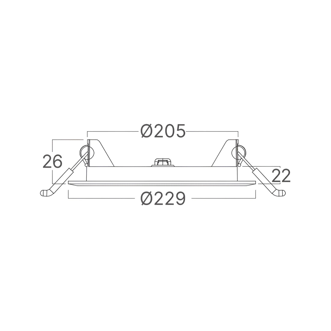 Downlight Dalle LED Ronde Ø229mm 18W Dimmable Blanc CCT