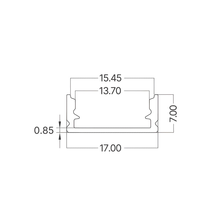 Profilé Aluminium 2m 7x17mm Noir pour Ruban LED - Cache Blanc