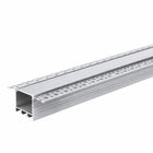 Large Build -in perfil 2m preto para fita LED Tampa branca opaca