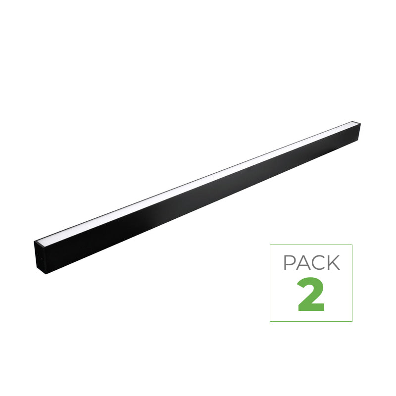 Lot de 2 - Linéaire LED sur Rail Triphasé 120cm 30W 3450lm Noir