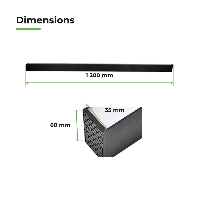 Lot de 2 - Linéaire LED sur Rail Triphasé 120cm 30W 3450lm Noir