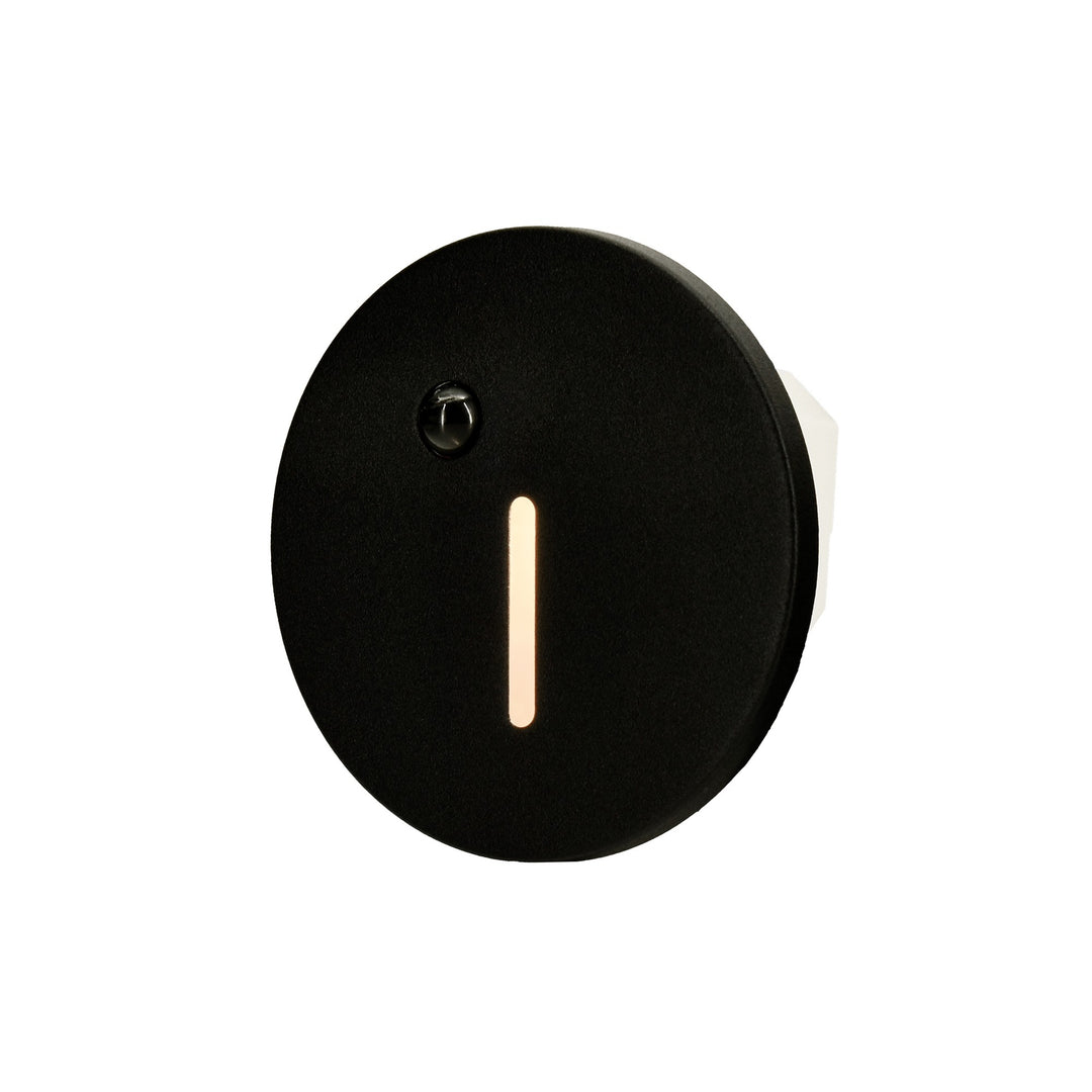 Cadre Rond Noir pour Balise LED Escalier avec Détecteur - Modèle Trait Fin