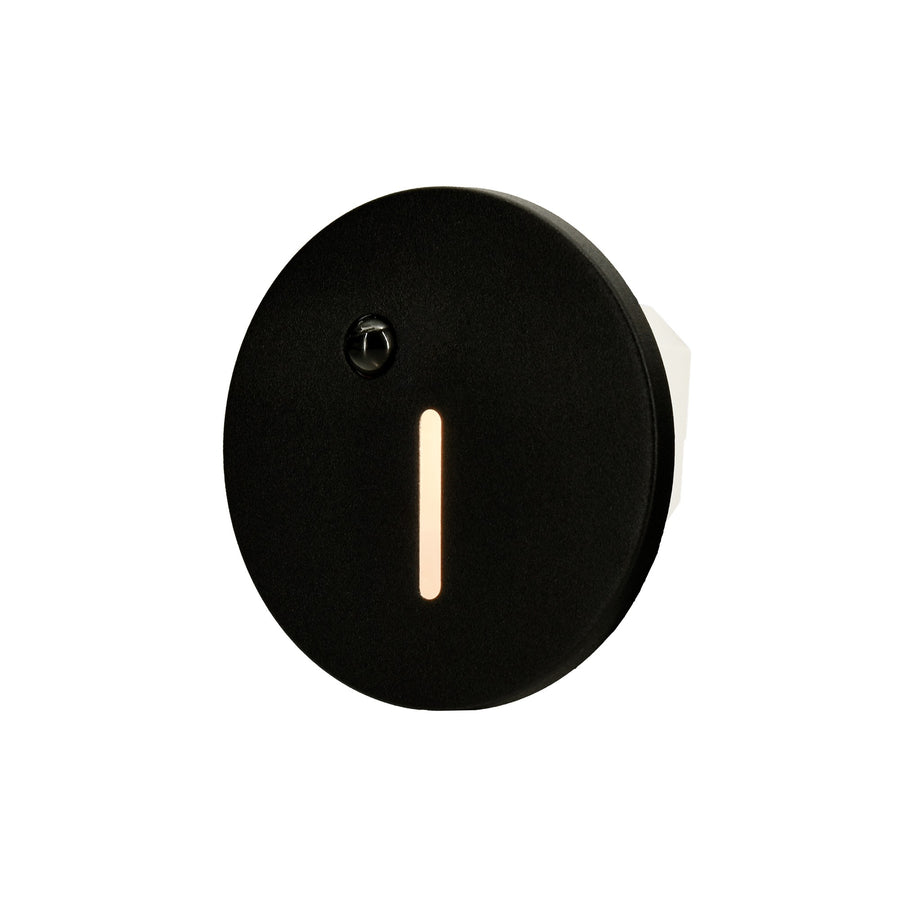 Cadre Rond Noir pour Balise LED Escalier avec Détecteur - Modèle Trait Fin