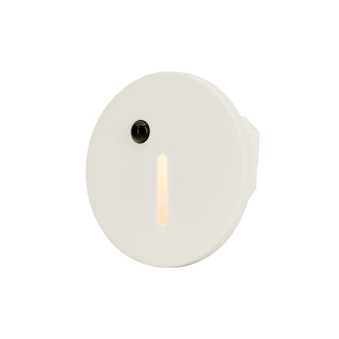Cadre Rond Blanc pour Balise LED Escalier avec Détecteur - Modèle Trait Fin