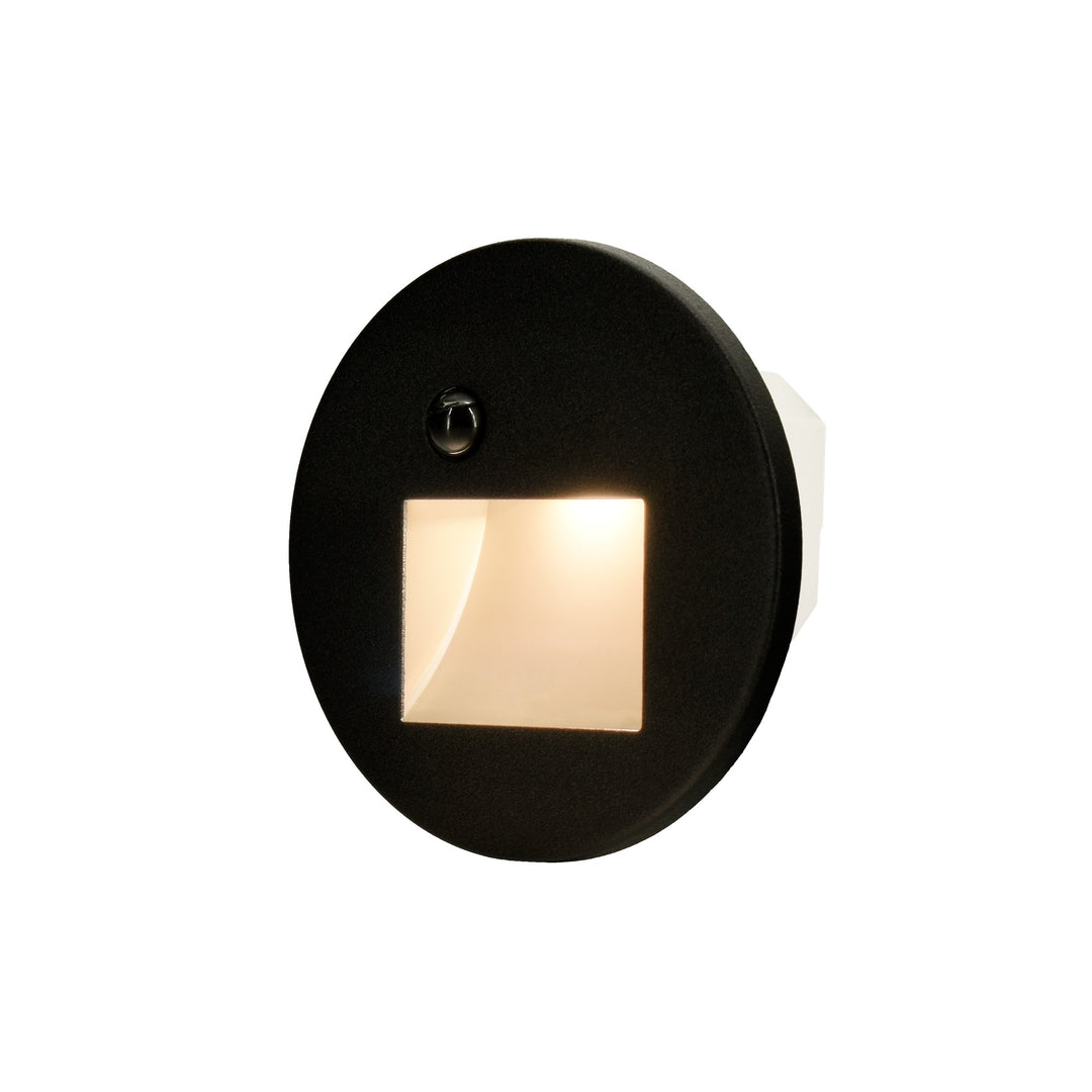 Cadre Rond Noir pour Balise LED Escalier avec Détecteur - Modèle Ouverture Large