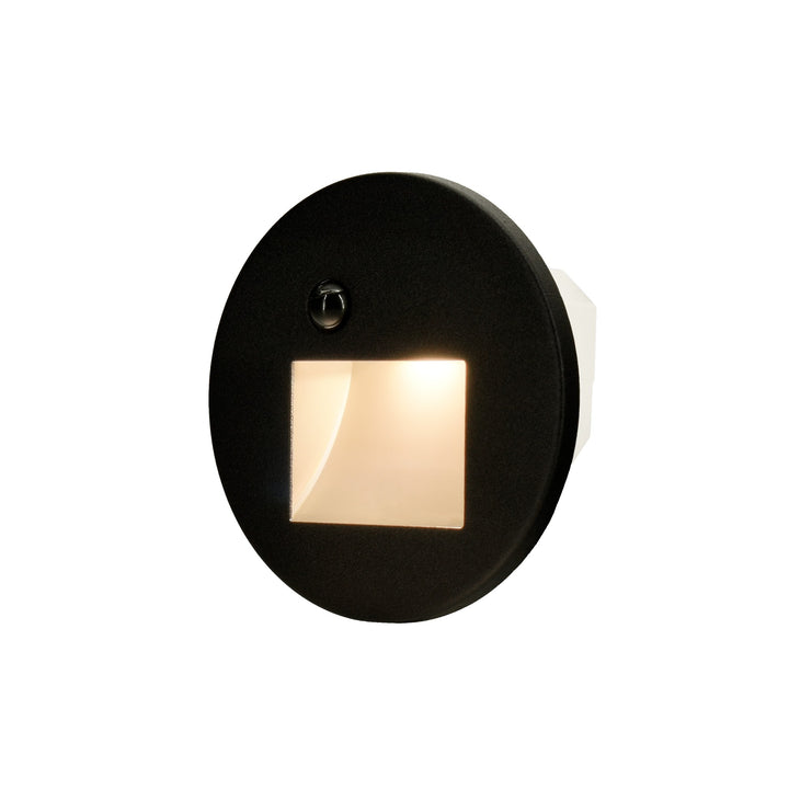 Cadre Rond Noir pour Balise LED Escalier avec Détecteur - Modèle Ouverture Large