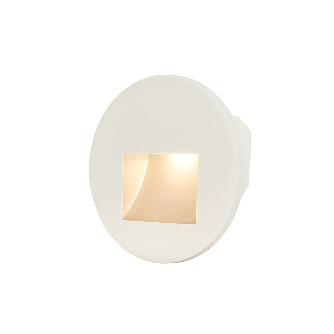 Cadre Rond Blanc pour Balise LED Escalier - Modèle Ouverture Large