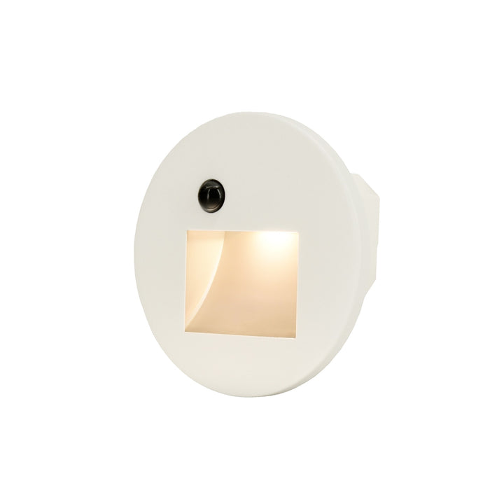 Cadre Rond Blanc pour Balise LED Escalier avec Détecteur - Modèle Ouverture Large