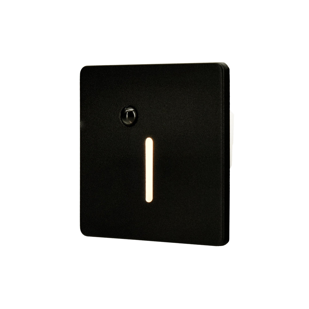 Cadre Carré Noir pour Balise LED Escalier avec Détecteur - Modèle Trait Fin