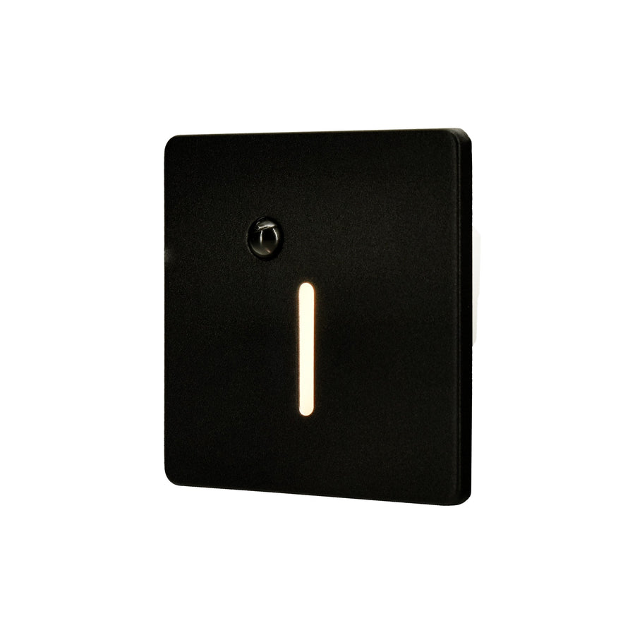 Cadre Carré Noir pour Balise LED Escalier avec Détecteur - Modèle Trait Fin