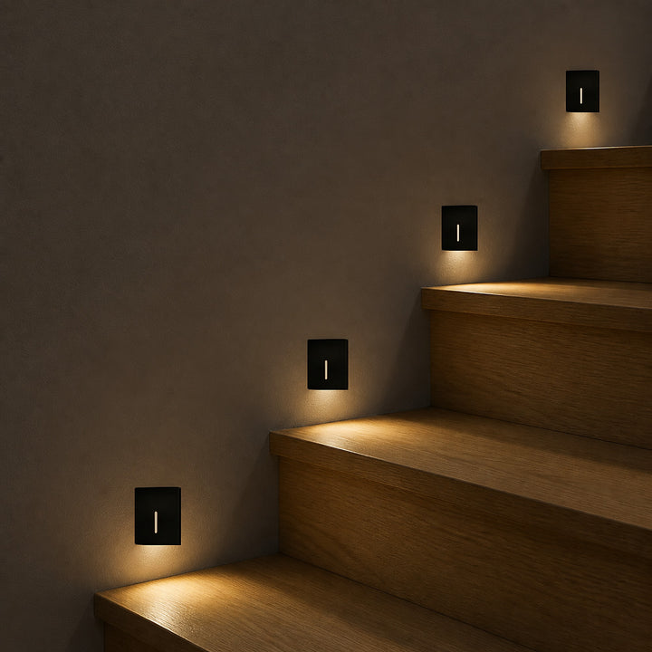 Cadre Carré Noir pour Balise LED Escalier - Modèle Trait Fin