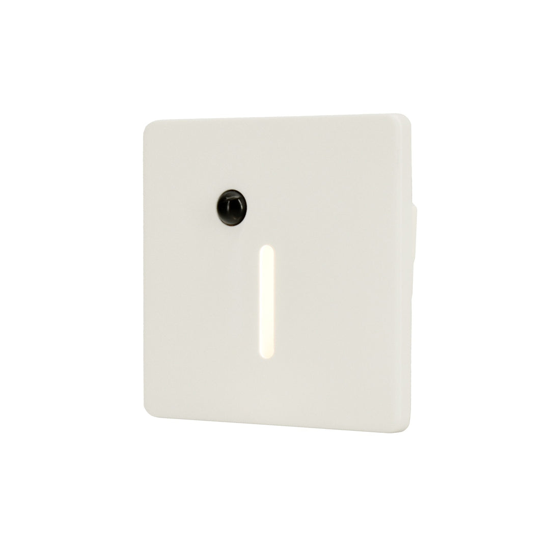 Cadre Carré Blanc pour Balise LED Escalier avec Détecteur - Modèle Trait Fin