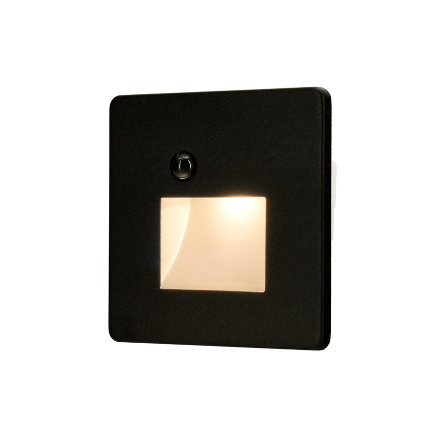 Cadre Carré Noir pour Balise LED Escalier avec Détecteur - Modèle Ouverture Large