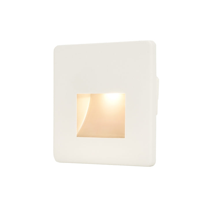 Cadre Carré Blanc pour Balise LED Escalier - Modèle Ouverture Large