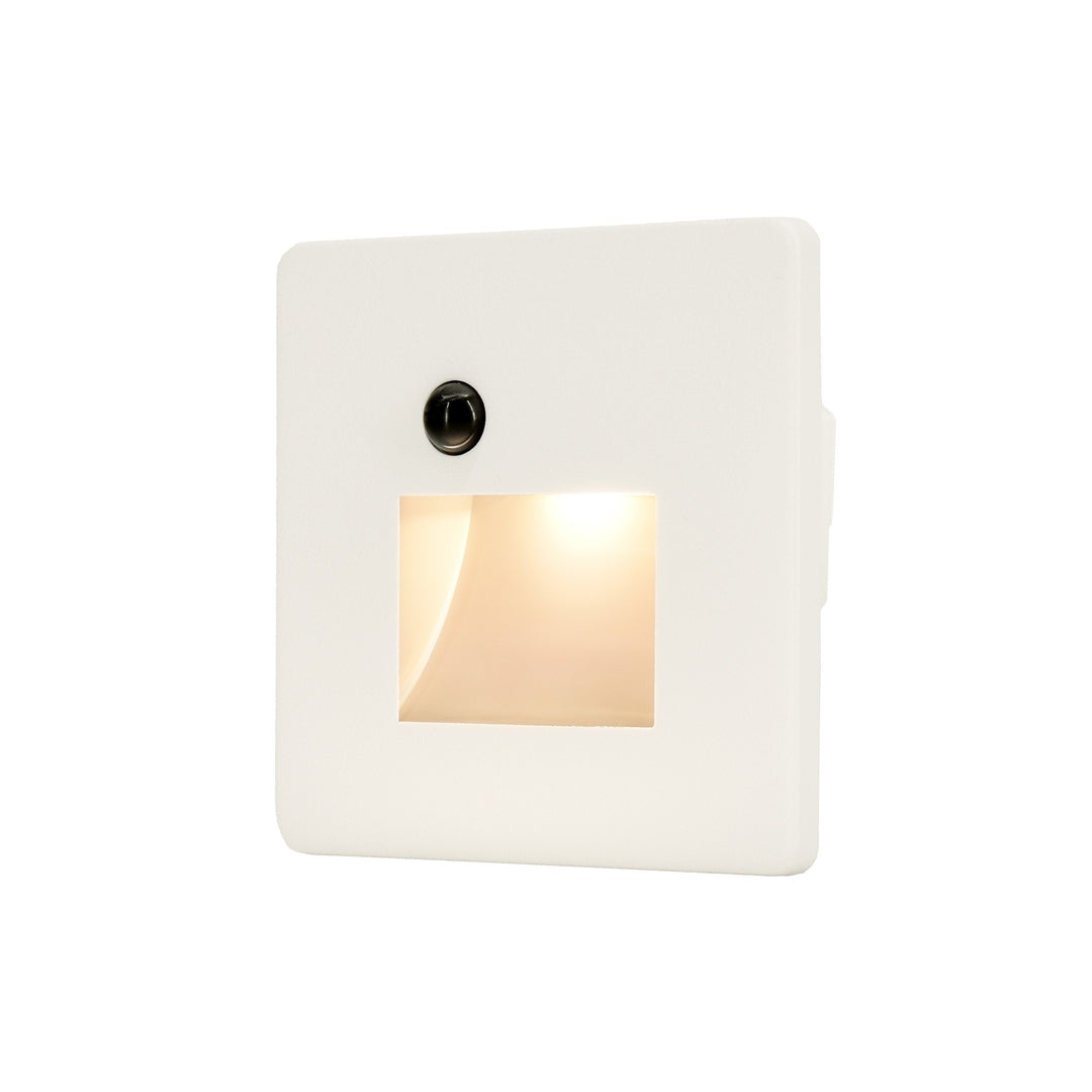Cadre Carré Blanc pour Balise LED Escalier avec Détecteur - Modèle Ouverture Large