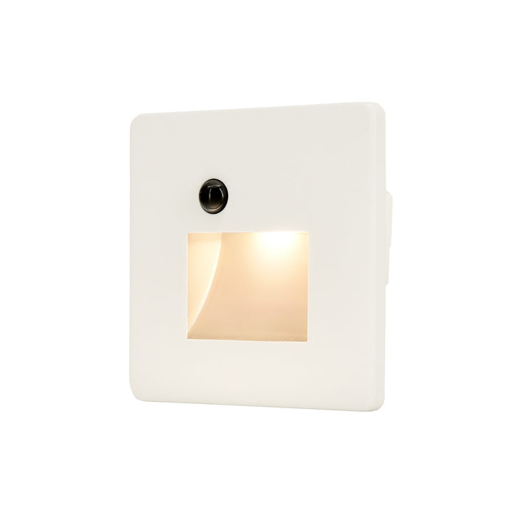 Cadre Carré Blanc pour Balise LED Escalier avec Détecteur - Modèle Ouverture Large