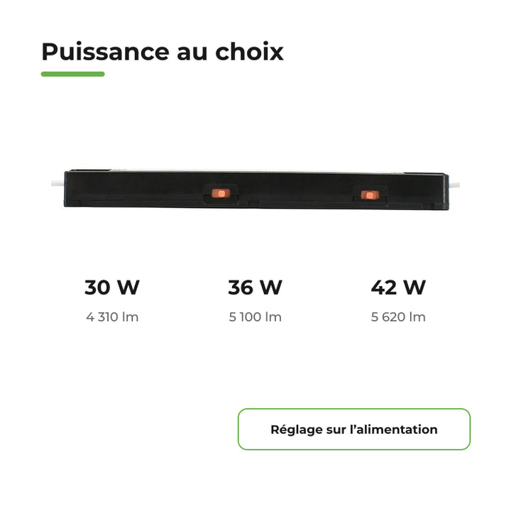 Panneau LED 60x60cm 42W Puissance Ajustable 5620lm CCT IP65 - 3000K/4000K/6500K