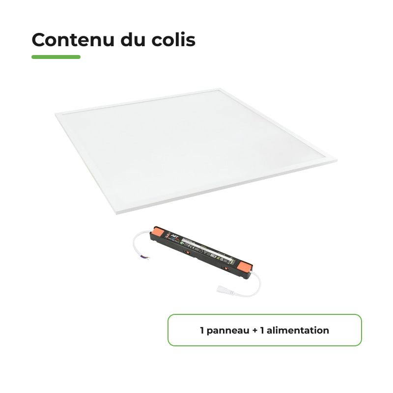 Panneau LED 60x60cm 42W Puissance Ajustable 5620lm CCT IP65 - 3000K/4000K/6500K
