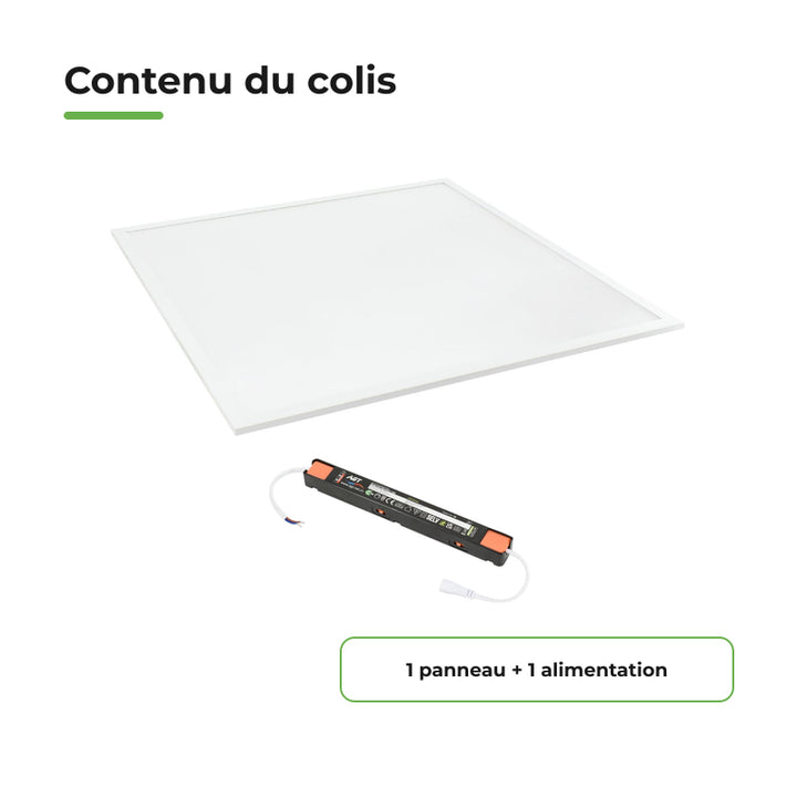 Panneau LED 60x60cm 42W Puissance Ajustable 5620lm CCT IP65 - 3000K/4000K/6500K