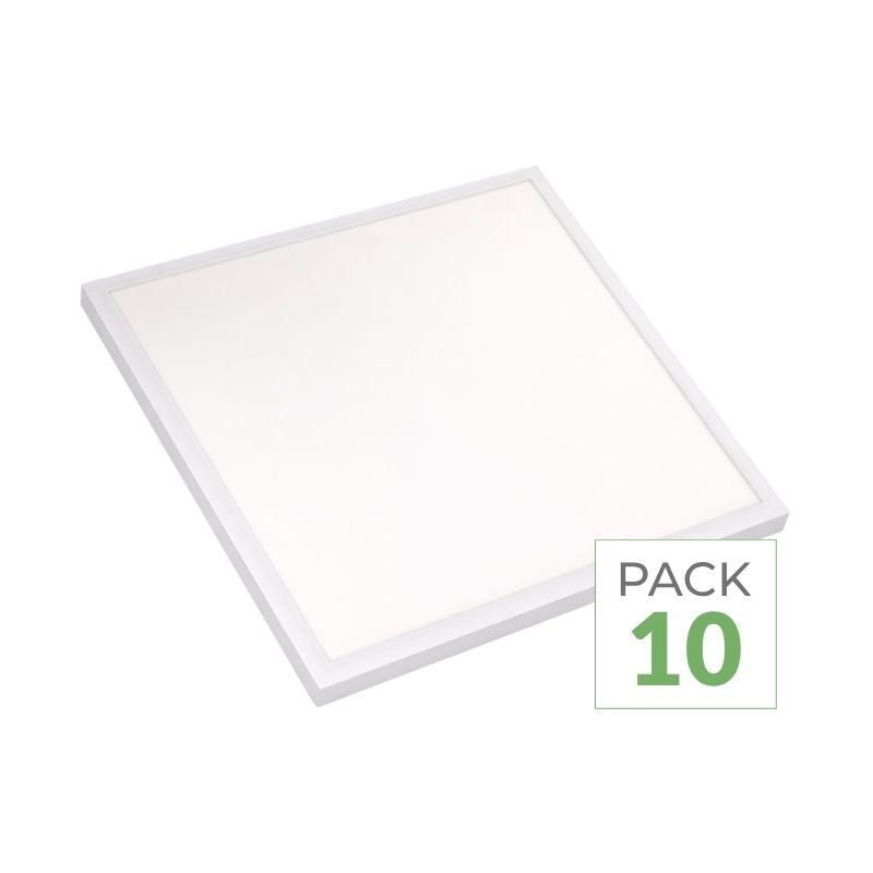 Pack de 10 - Panneau LED 34W 60x60cm en Saillie 120lm/W IP40