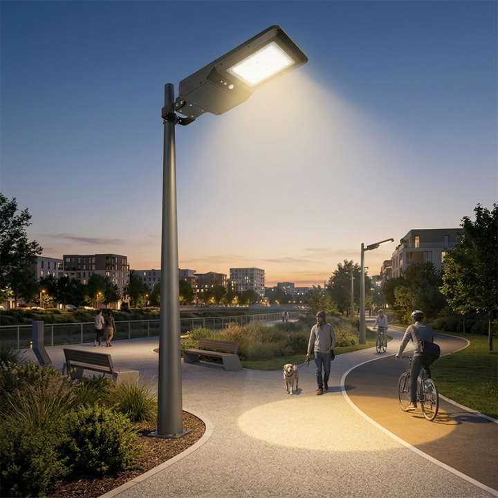 Luminaire Urbain Solaire Détecteur Infrarouge 40W 6000lm IP65 CCT - 3000K/4000K/6000K