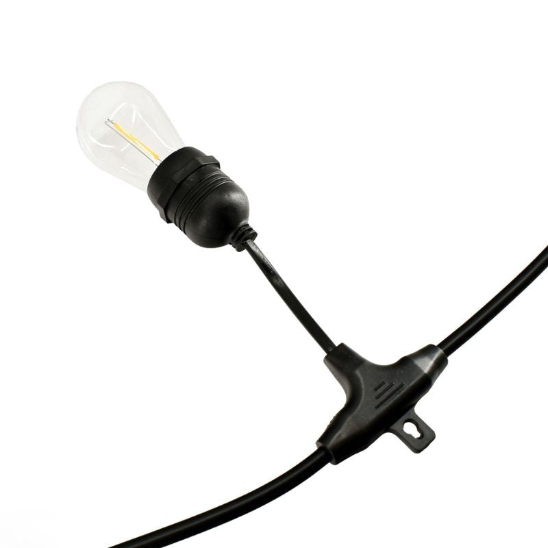 Guirlande Guinguette Solaire LED 10M 10pcs 3W - Câble Noir