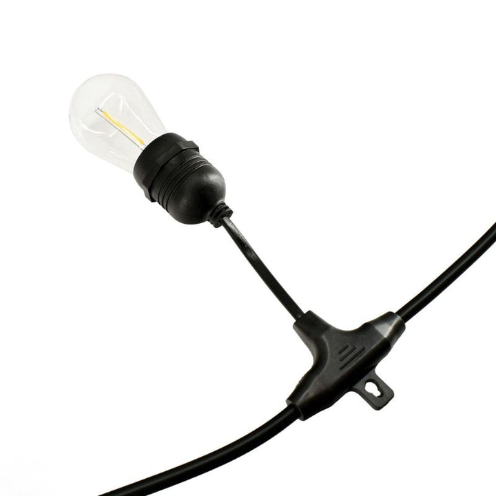 Guirlande Guinguette Solaire LED 10M 10pcs 3W - Câble Noir