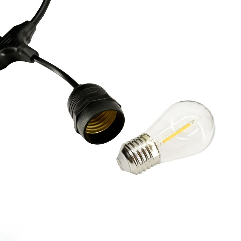 Guirlande Guinguette Solaire LED 10M 10pcs 3W - Câble Noir