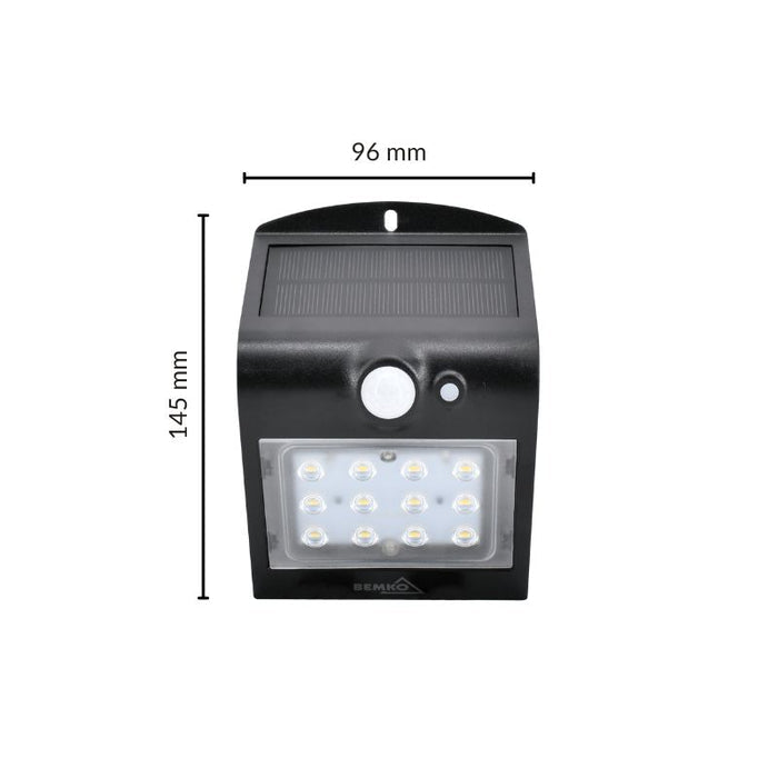 Applique Murale Solaire LED 1.5W IP65 220lm avec Détecteur de Mouvement