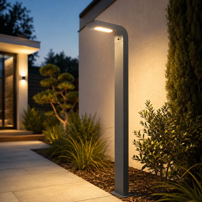 Borne de Jardin LED 80cm 7W CCT IP65 Anthracite avec Détecteur PIR - 3000K/4000K/6500K