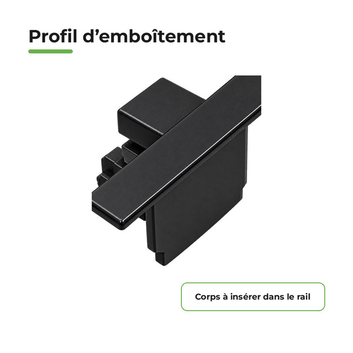Embout de Fermeture pour Rail Encastrable Triphasé Noir