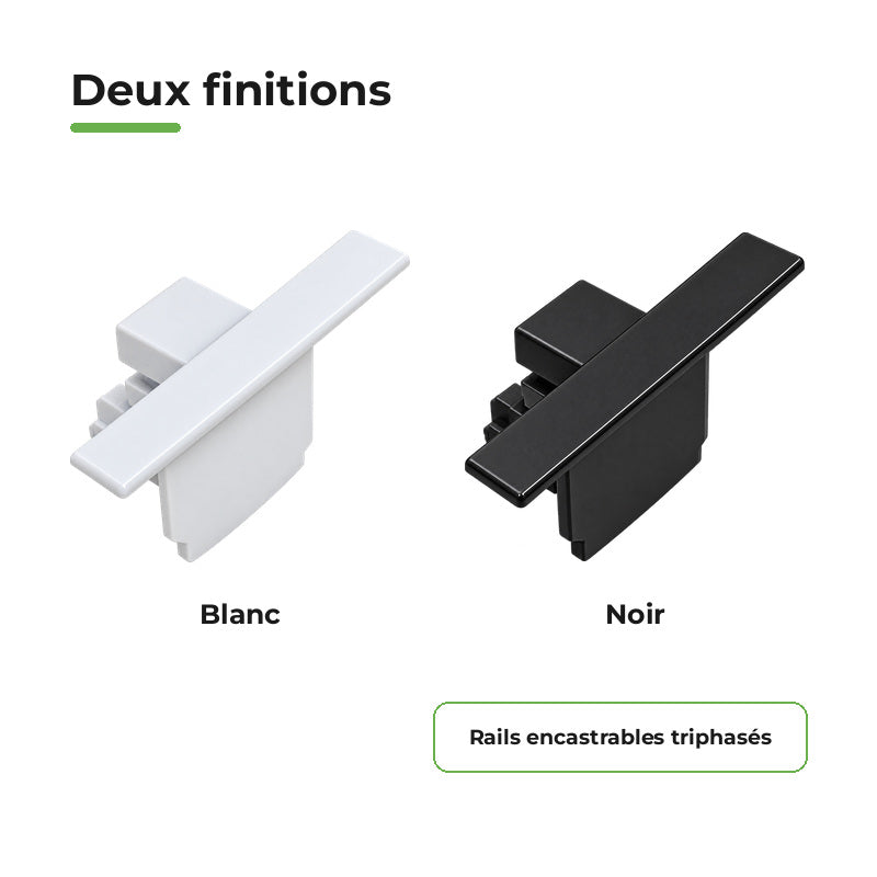 Embout de Fermeture pour Rail Encastrable Triphasé Blanc