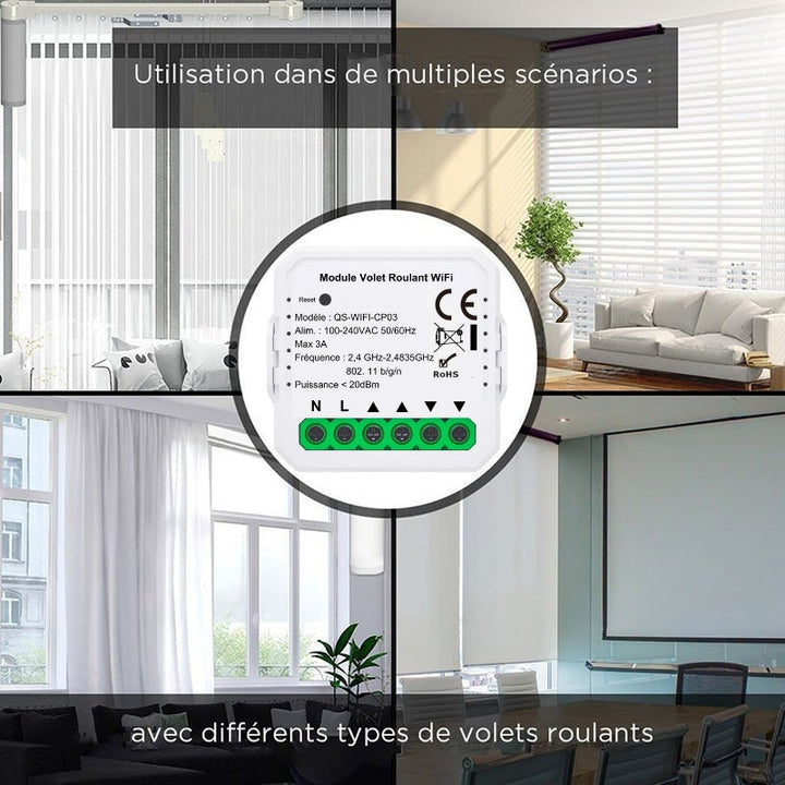 Module Interrupteur pour Volet Roulant (Kit 4 interrupteurs + 1 passerelle)