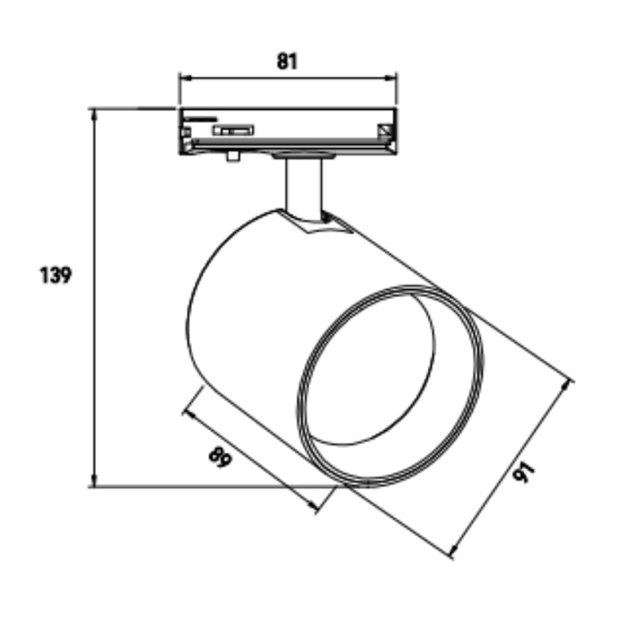 Spot LED sur Rail Blanc Monophasé 24W 36° TRIAC Dimmable