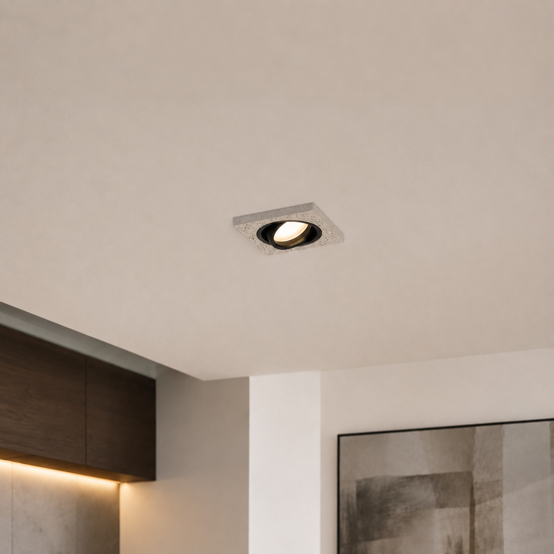 Support Spot GU10/MR16 Encastrable Carré Orientable Béton