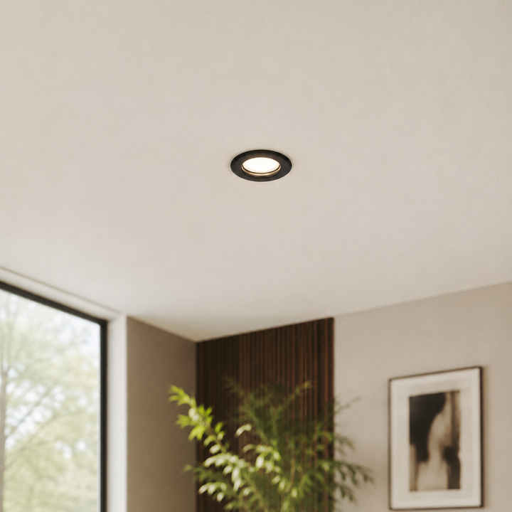 Support Spot GU10/MR16 Encastrable Rond Acier Noir