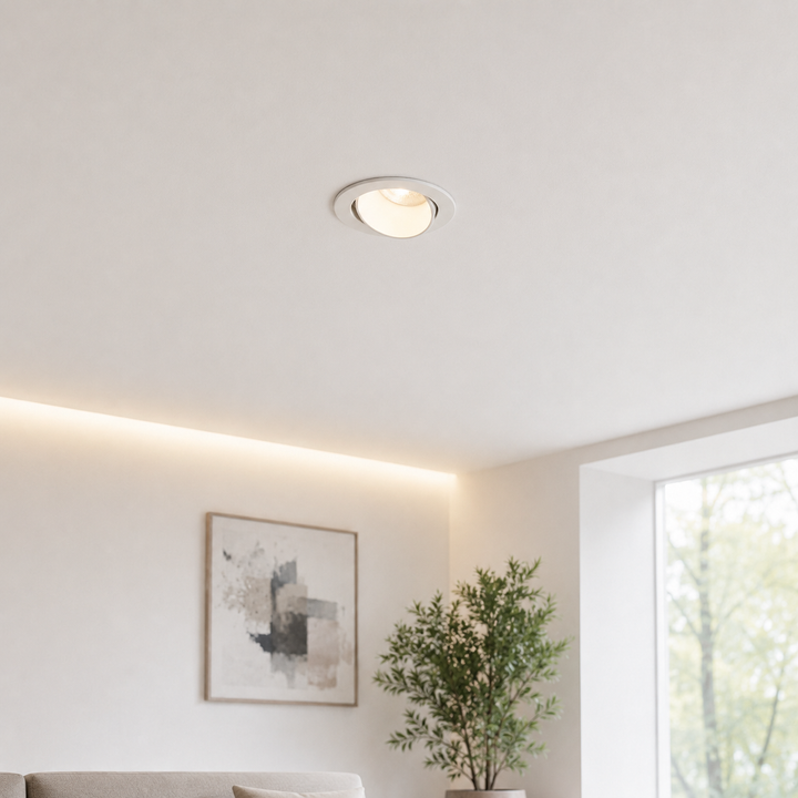 Support Spot GU10/MR16 Encastrable Rond Orientable Aluminium Blanc