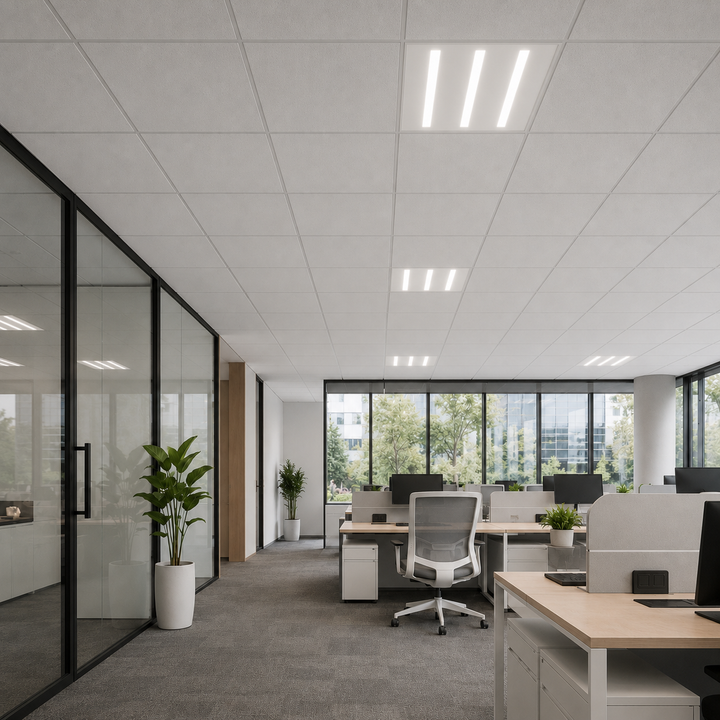 Panneau LED Grille 3 Lignes 60x60 40W Blanc - Silumen