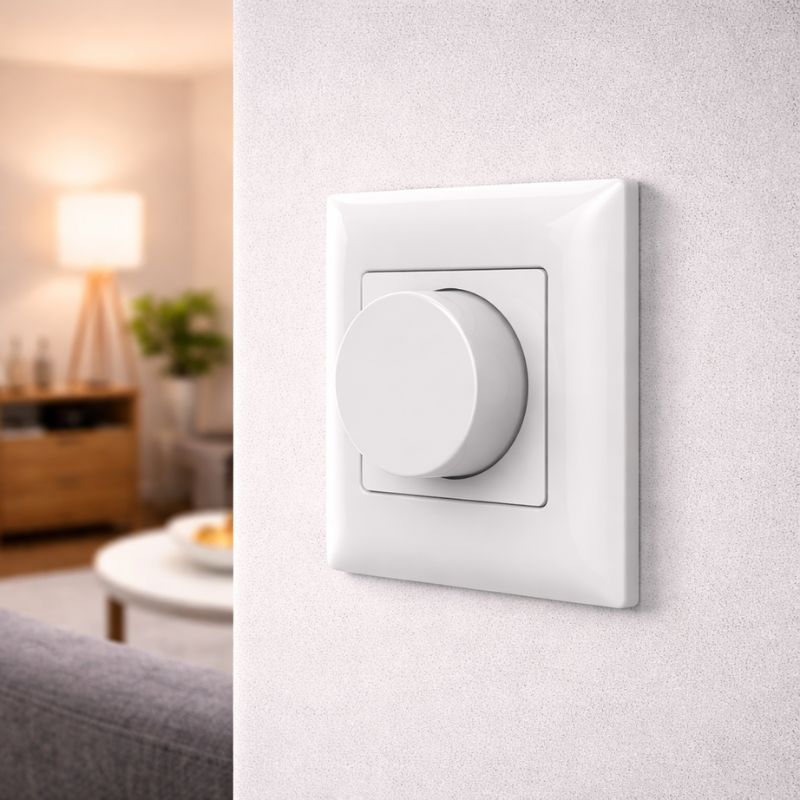 Variateur LED Mural avec Bouton Rotatif 220V 360W TRIAC - Blanc