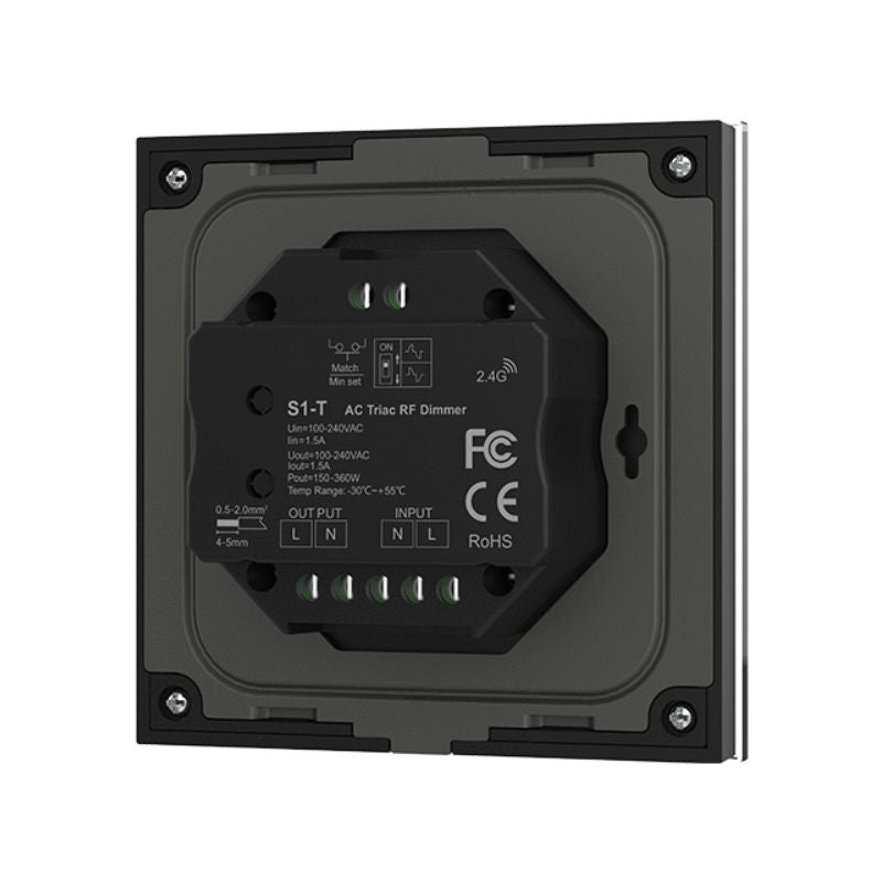 Variateur LED Tactile Monocouleur 220V AC 360W TRIAC - Noir