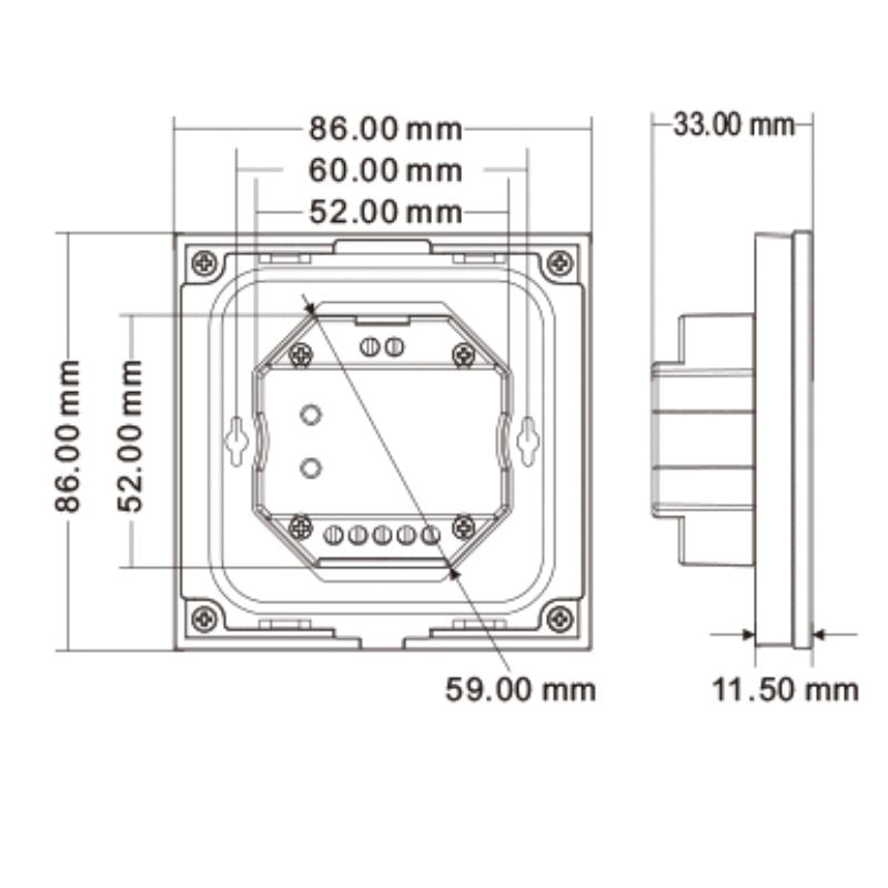 Variateur LED Tactile Monocouleur 220V AC 360W TRIAC - Noir