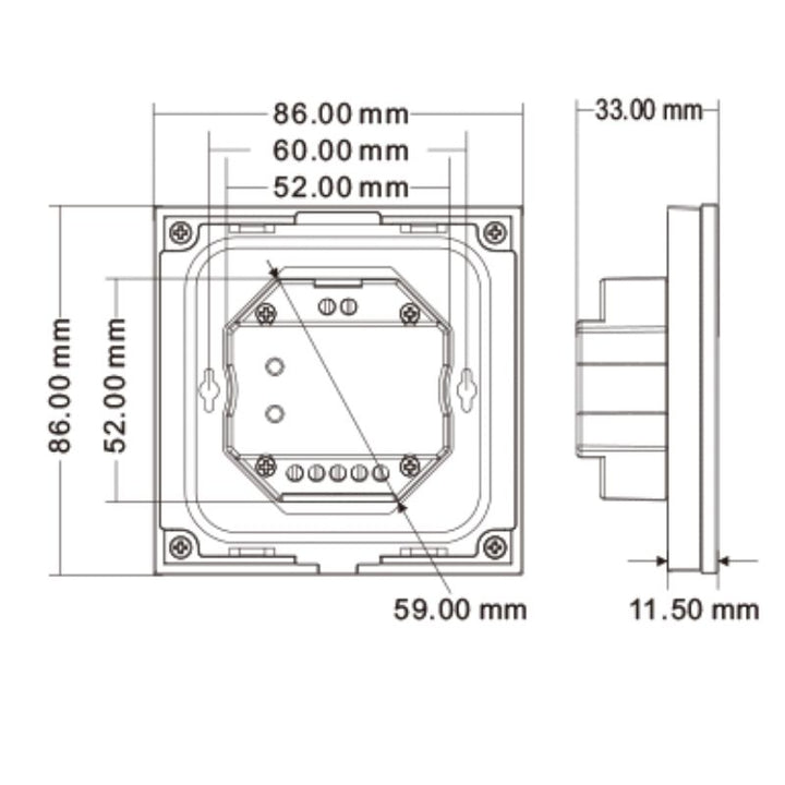 Variateur LED Tactile Monocouleur 220V AC 360W TRIAC - Noir